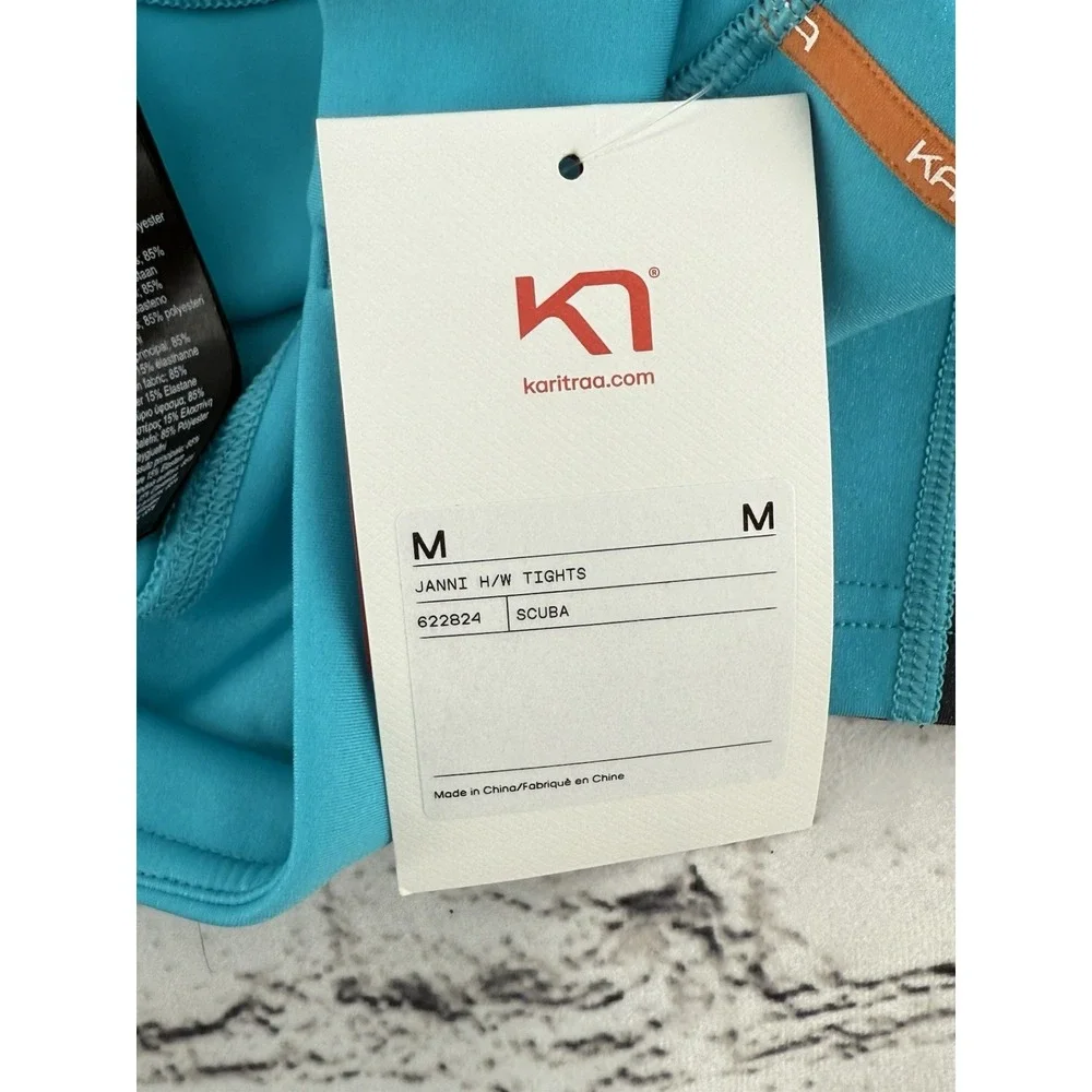 Kari Traa Janni High Waisted Tights‎ Women's M Scuba Blue NWT